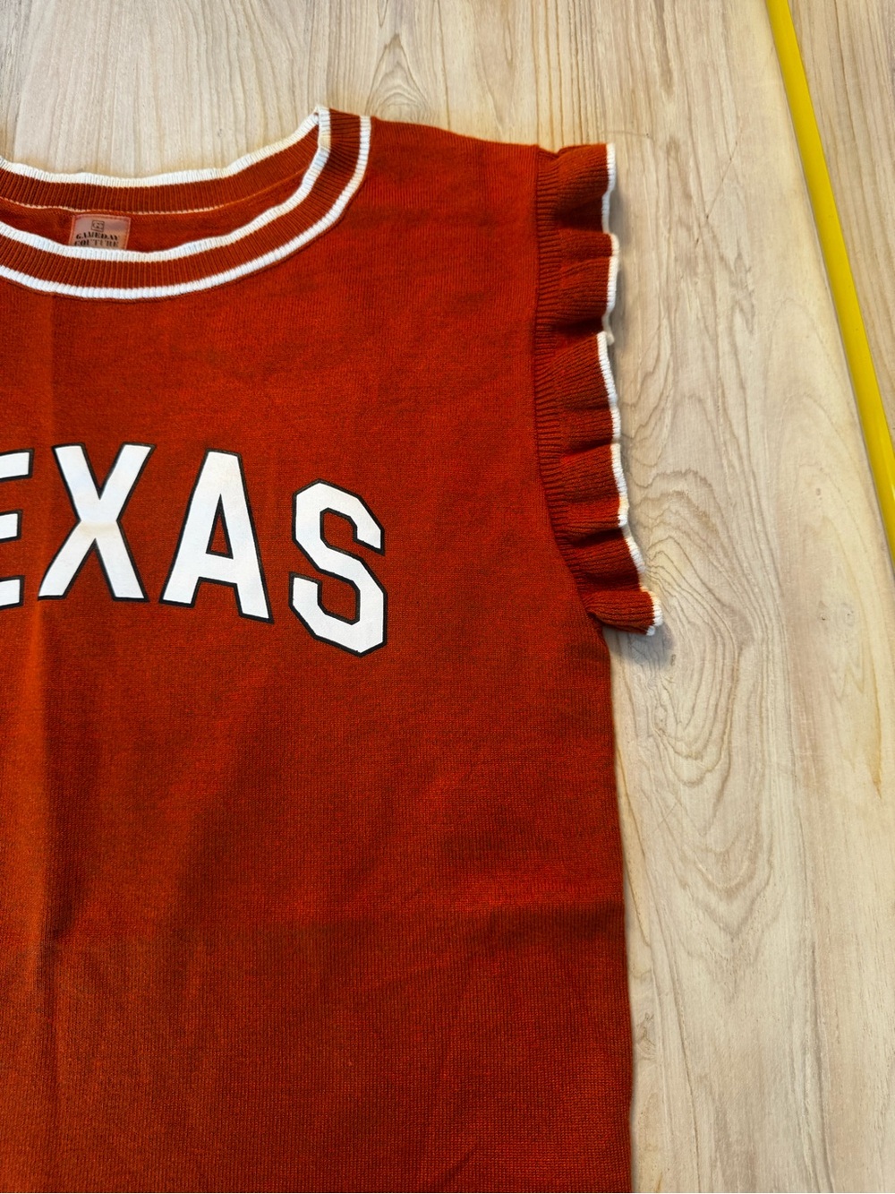 University of Texas Ruffle Sleeve Knit Tank - Rust - Picture 4 of 9